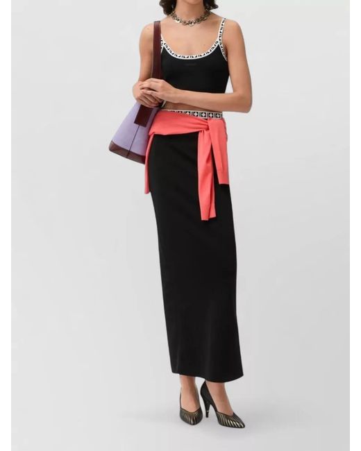 Versace Black High Waisted Maxi Knit Viscose Skirt