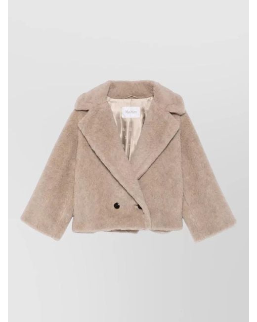 Max Mara Natural Alpaca Cashmere Silk Oversized Coat