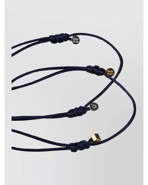 Miu Miu Multicolor Adjustable Cord Bracelet Dual Tone Design
