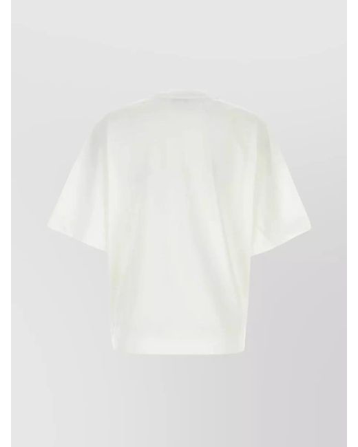 McQueen White Cotton Oversized Ribbed Crew Neck T-Shirt