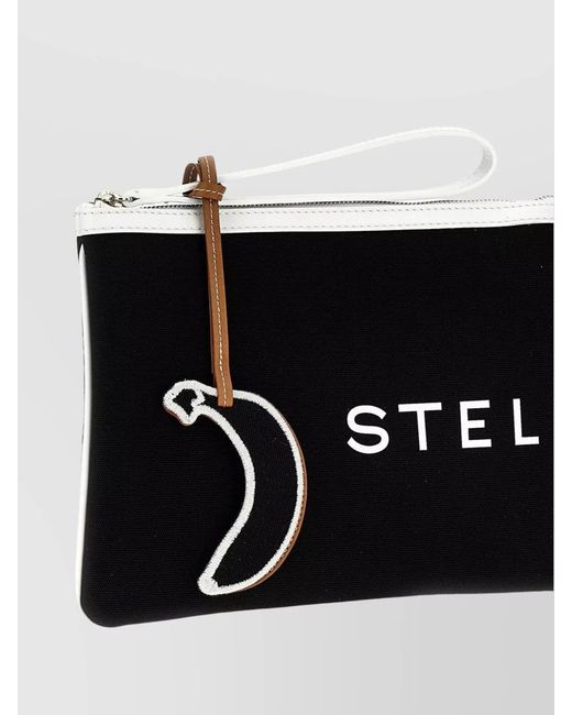 Stella McCartney Black Pouch Eco Canvas Clutch Bag