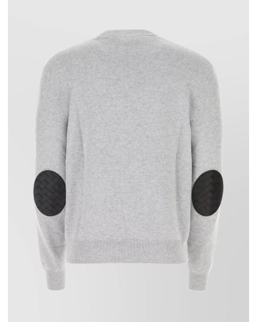 Bottega Veneta Gray Cashmere Regular-Fit Ribbed Crew-Neck Sweater for men