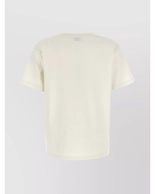 Saint Laurent White T-Shirt With Logo Patch