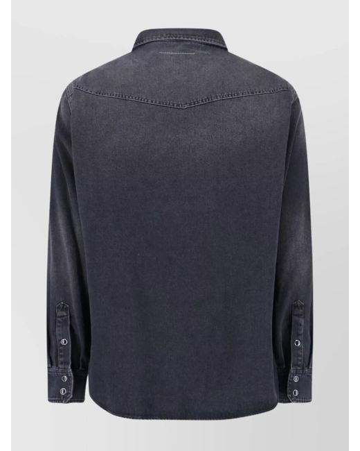 MM6 by Maison Margiela Blue Cotton Shirt for men