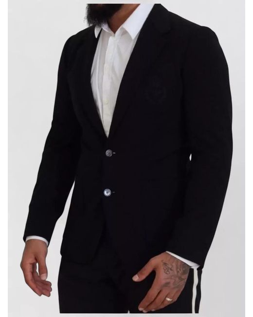 Dolce & Gabbana Blue Wool Slim-Fit Blazer for men