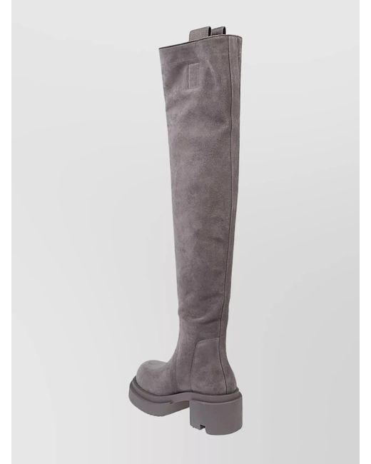Rick Owens Multicolor Suede Leather Knee-High Boots