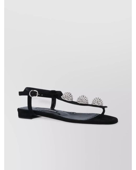 Manolo Blahnik Metallic Heeled Sandals