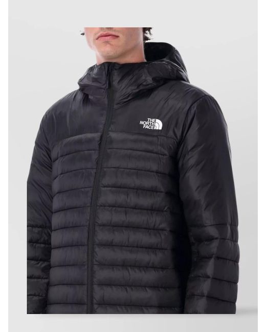 The North Face Blue Nylon Hooded Quilted Puffer Jacket for men