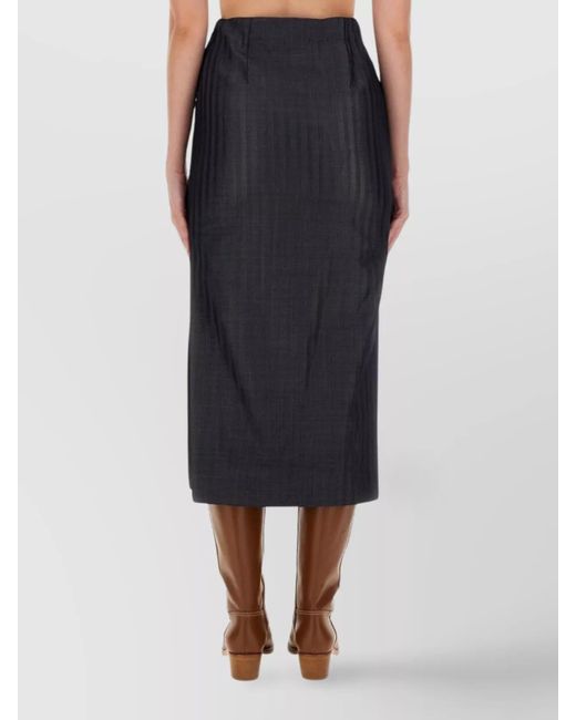 Etro Gray Wool Pencil Skirt