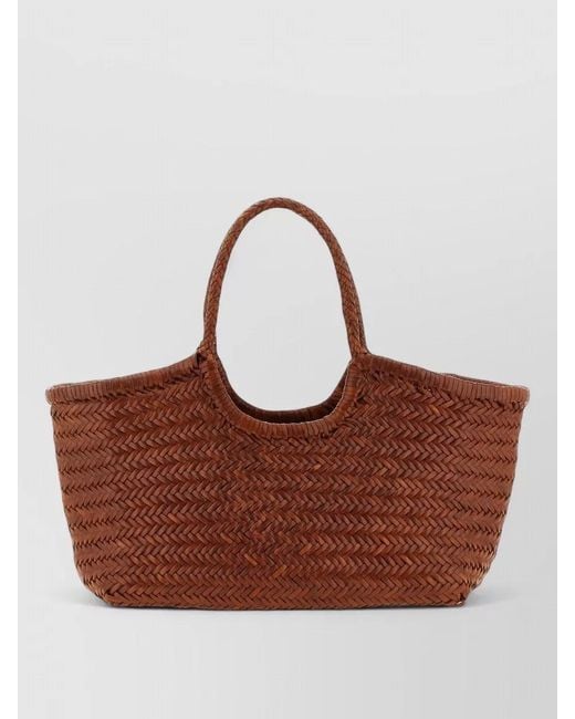 Dragon Diffusion Brown Nantucket Large Tote Bag Top Handles Woven