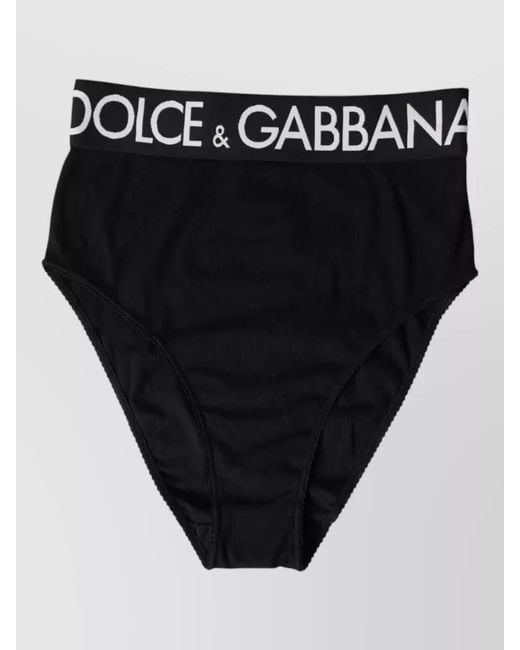 Dolce & Gabbana Black Logo Waistband Panty