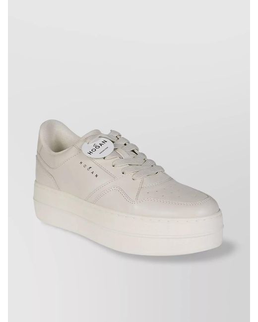 Hogan Natural Leather Low-Top Sneakers