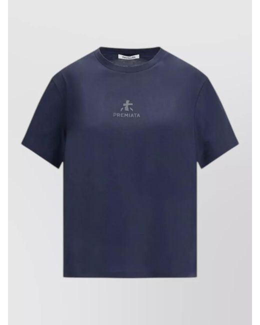 Premiata Blue Monogram Cotton T Shirt Crew Neck