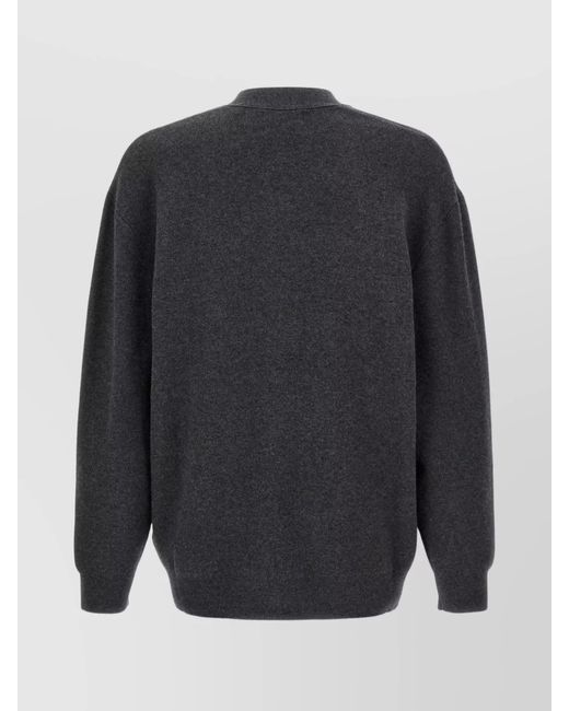 Isabel Marant Gray V-Neck Cardigan Soft Texture Front Pockets for men