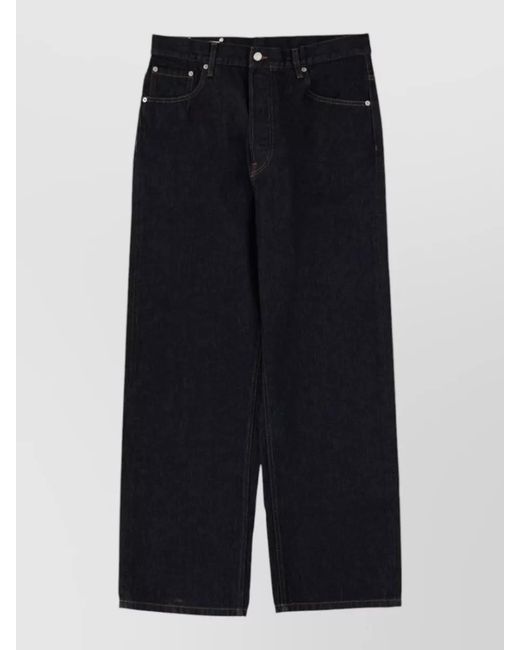 Dries Van Noten Blue Straight Leg Trousers Five Pocket Design for men