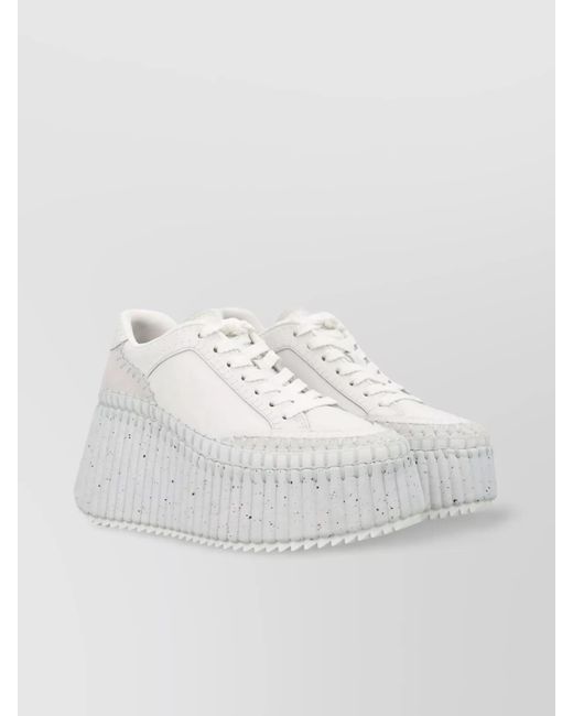 Chloé White Nama Double Sole Sneakers