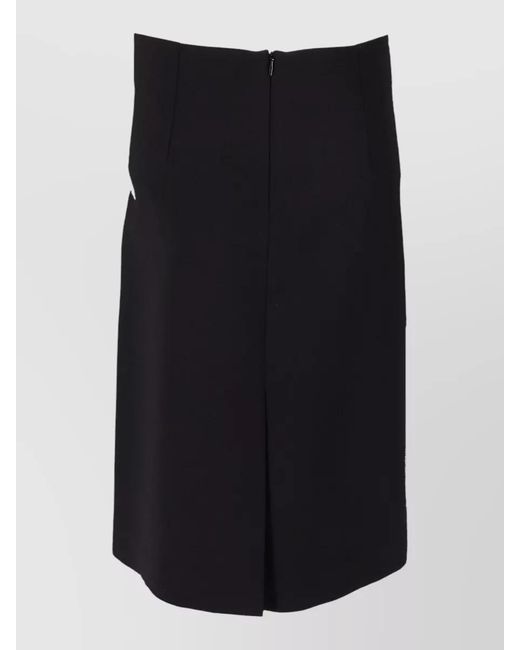 P.A.R.O.S.H. Black Wool Asymmetric Skirt