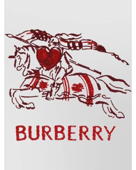 Burberry White Short Sleeve Crew Neck Regular Fit Top