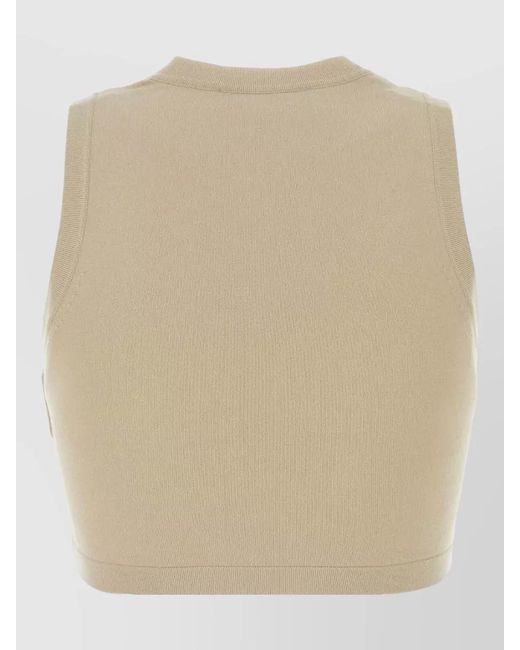 Weekend by Maxmara Natural Knit Bombo Sleeveless Crew Neck Top