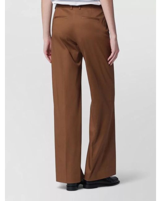 PT Torino Brown Tailored Pants Belt Loops Side Pockets