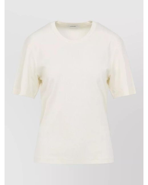 Lemaire White Ribbed Cotton T-Shirt