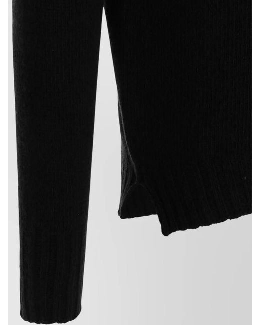 Ma'ry'ya Black Hooded Knit Sweater Long Sleeves for men