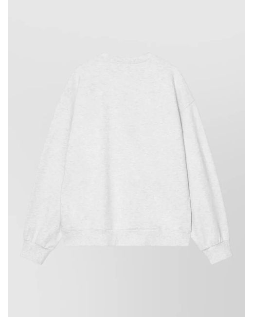 Carhartt White Cotton Logo Crew Neck Sweatshirt for men