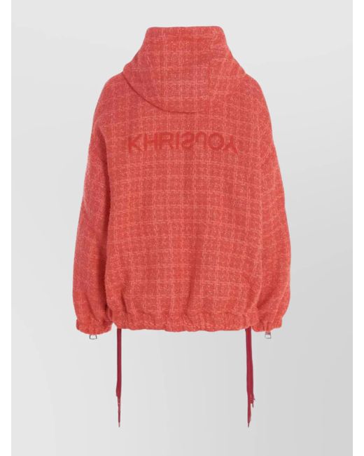 Khrisjoy Red Chris Windbreaker Tweed Oversized Jacket