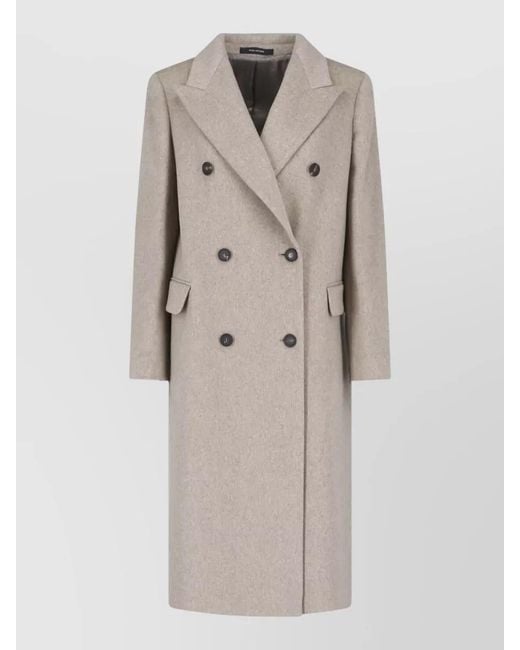 Tagliatore Natural Virgin Wool Double Breasted Coat