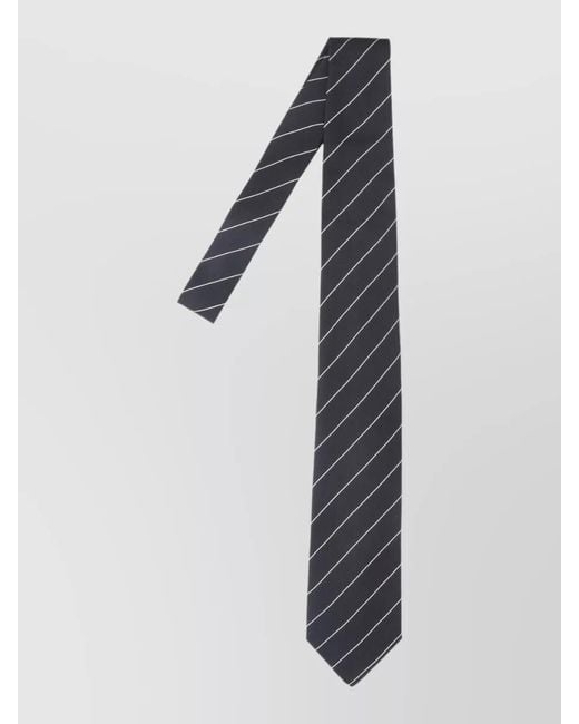 Lardini White Striped Tie Adjustable Length Smooth Finish for men