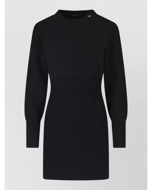 Anine Bing Black Belt Tunic Length Fitted Crew Neck