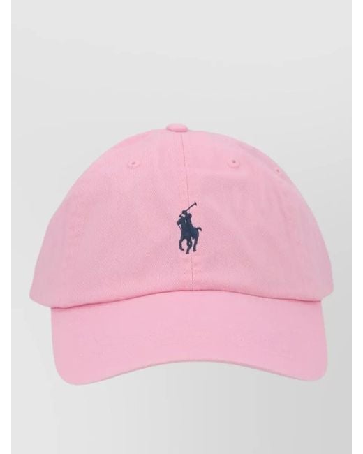 Polo Ralph Lauren Pink Baseball Cap Logo Detail Curved Brim