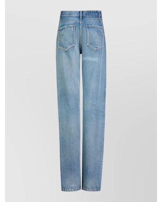 Alaïa Blue High Waist Straight Leg Denim Trousers