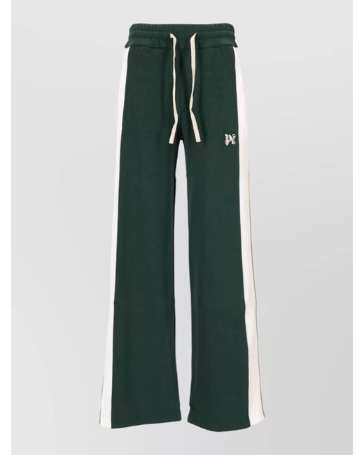 Palm Angels Green Cotton Monogram Track Pants