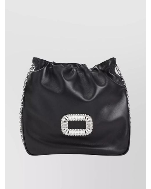 Roger Vivier Black Lamb Leather Mini Clutch Bag