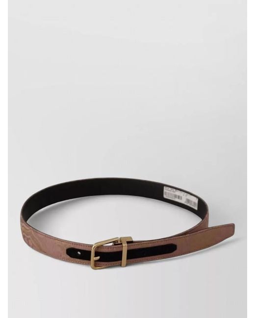 Dolce & Gabbana Brown Logo Engraved Leather Metal Buckle Belt