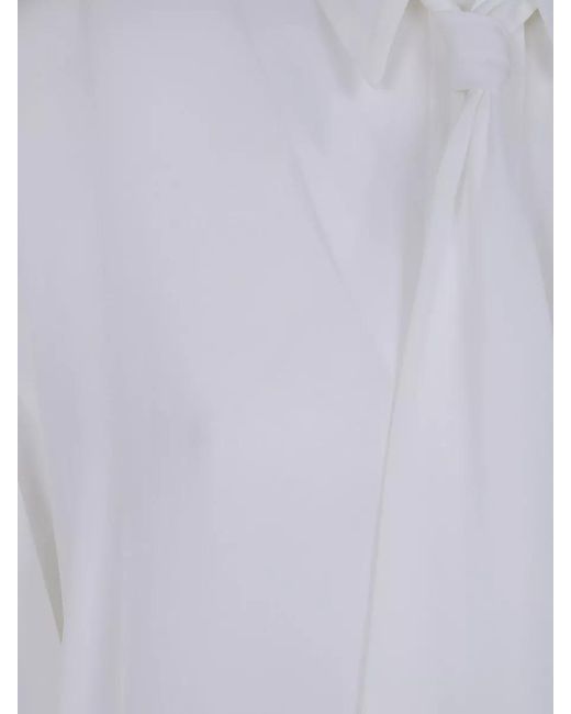 Brunello Cucinelli White Silk Blouse