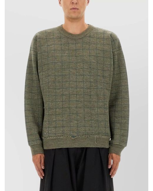 Maison Margiela Green Crew Neck Pullover for men
