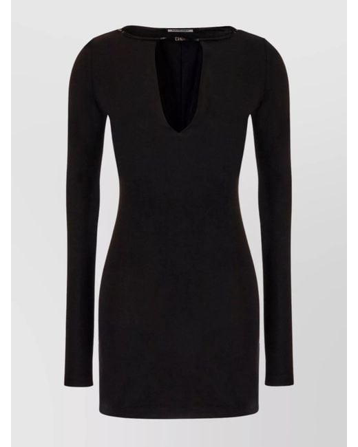 Ambush Black Deep V-Neck Mini Dress