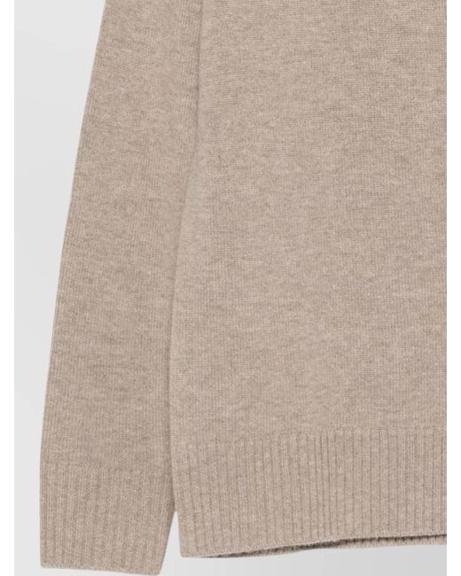 SEVENTY VENEZIA Natural Cashmere Wool Ribbed Turtleneck Sweater