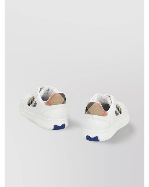 Burberry White Leather Low-Top Sneakers