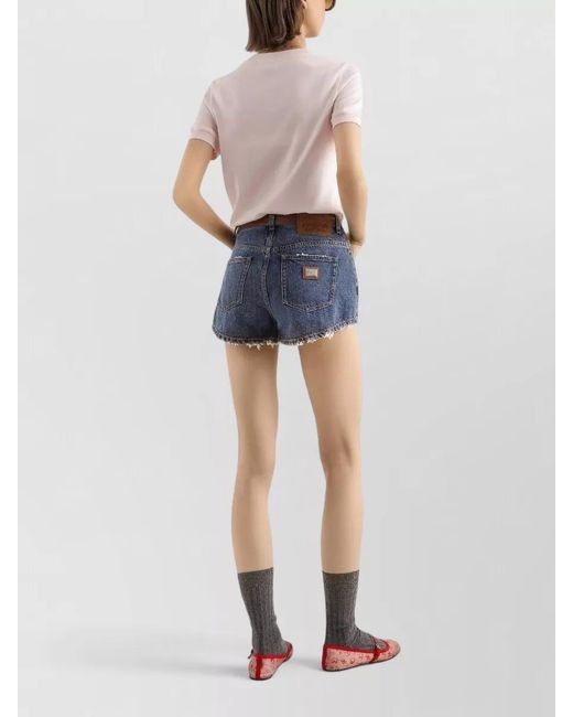 Dolce & Gabbana Blue Denim Short Shorts