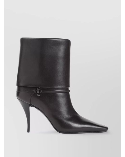 Saint Laurent Black Vicky Bootie 90 Ankle Length Boot