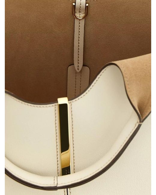 Tod's Natural Mini Leather Shopping Bag
