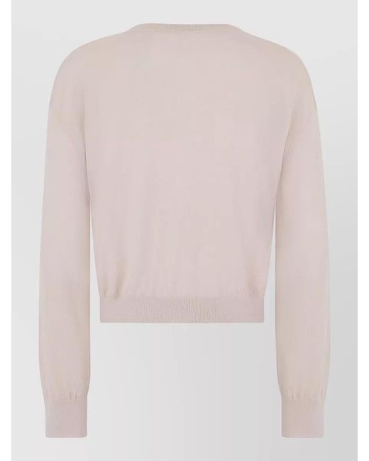 Our Legacy Pink Fine-Knit Wool Cropped Diamond-Pattern Jumper for men