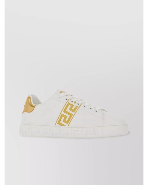 Versace Gray Leather Low-Top Sneakers