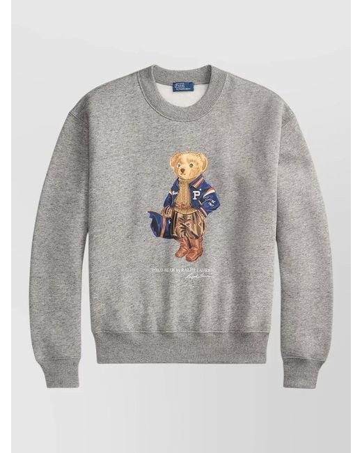 Polo Ralph Lauren Gray Cotton-Blend Relaxed-Fit Fleece Sweatshirt