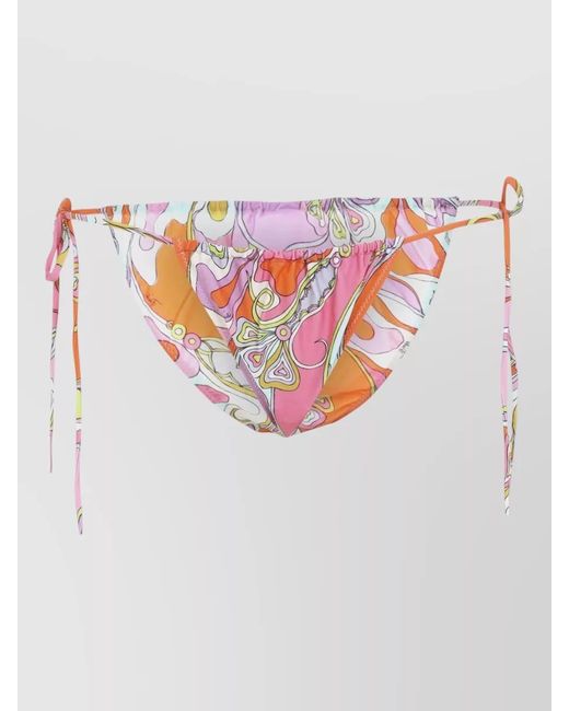 Emilio Pucci Pink Low Rise Tie Side Bikini Bottoms