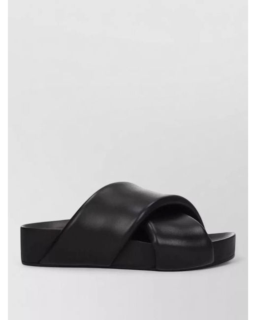 Jil Sander Black Leather Platform Sandals