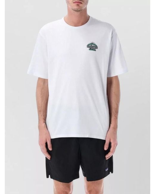 Patagonia White Ocean Wave Graphic Crew Neck T-Shirt for men
